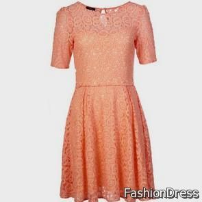 peach lace dresses 2017-2018