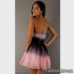 pink and black short prom dresses 2017-2018