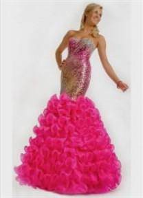 pink and gold mermaid prom dress 2018