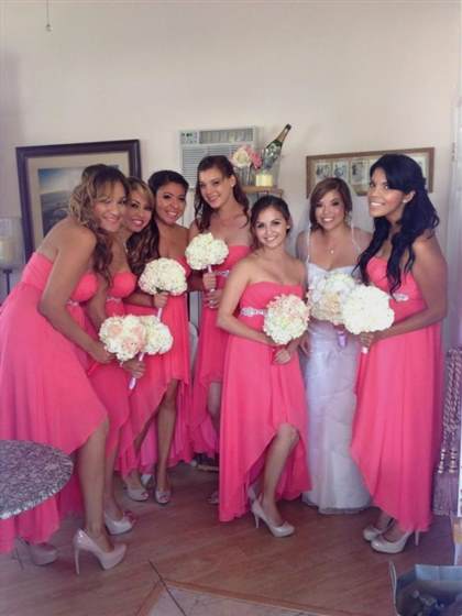 pink beach bridesmaid dresses 2017-2018