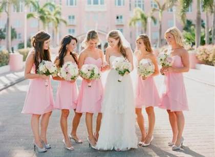 pink beach bridesmaid dresses 2017-2018