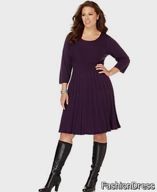 plus size sweater dresses with boots 2017-2018