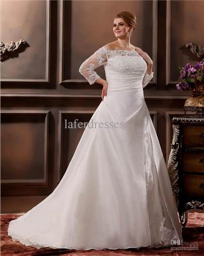 plus size wedding dresses with 3/4 sleeves 2017-2018