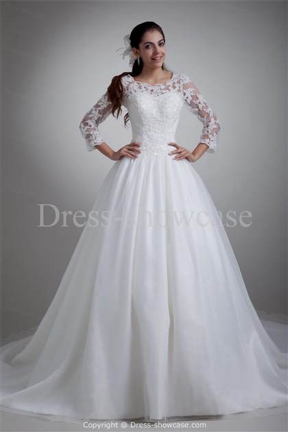plus size wedding dresses with 3/4 sleeves 2017-2018