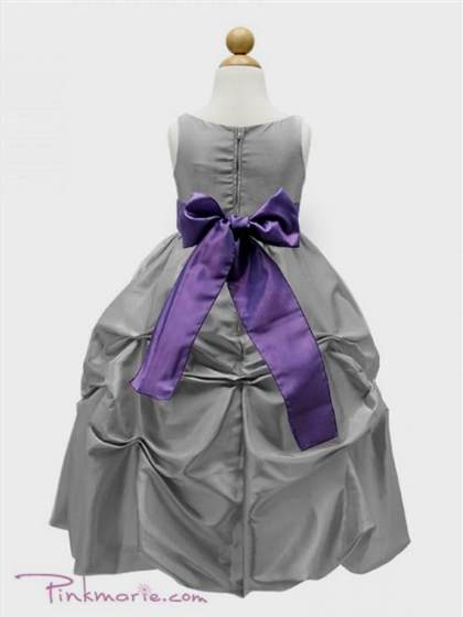 purple and silver flower girl dresses 2017-2018