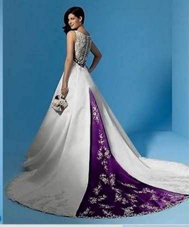purple and white wedding dress 2017-2018