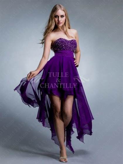 purple high low prom dress 2017-2018