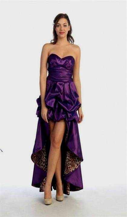 purple high low prom dress 2017-2018