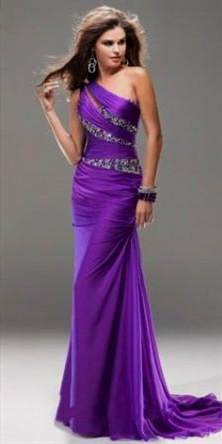 purple prom dress one shoulder 2017-2018