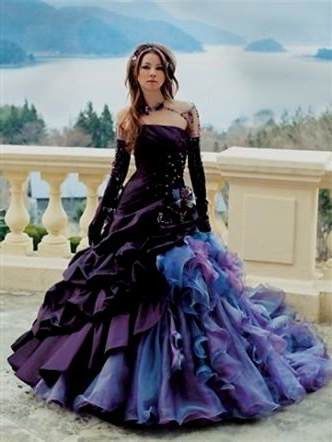 purple steampunk wedding dress 2017-2018
