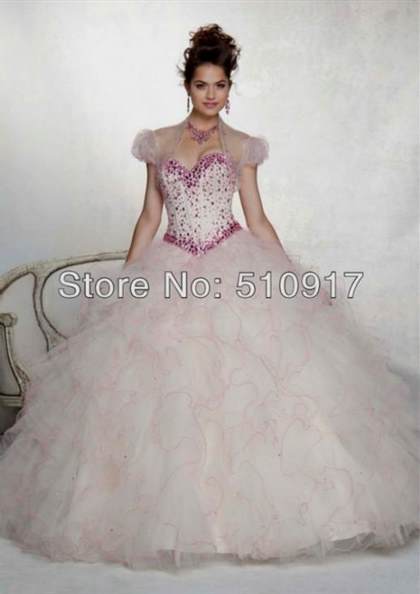 quinceanera dresses light pink puffy 2018