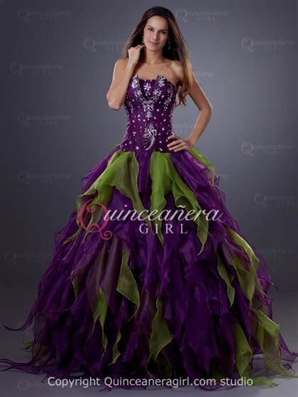 quinceanera dresses lime green and purple 2017-2018