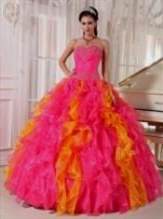 quinceanera dresses pink and yellow 2018