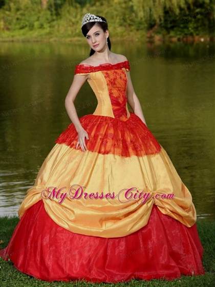 red and gold ball gown 2017-2018