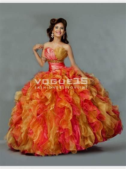 red and gold quinceanera dresses 2018
