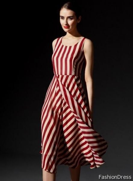 red and white striped dress 2017-2018