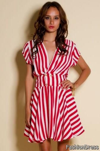 red and white striped dress 2017-2018