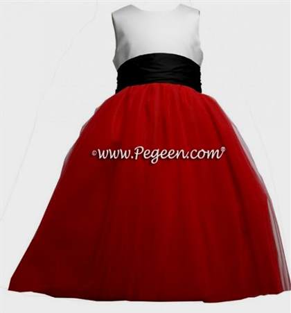 red black and white flower girl dresses 2018