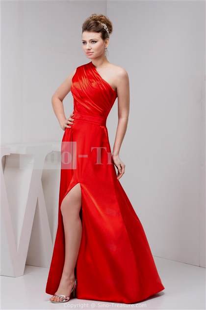 red homecoming dresses one shoulder 2017-2018