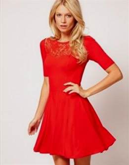red lace skater dress 2017-2018