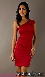 red one shoulder dress