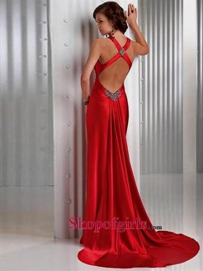 red prom dress with straps 2018