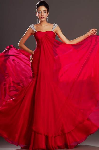 red prom dress with straps 2018
