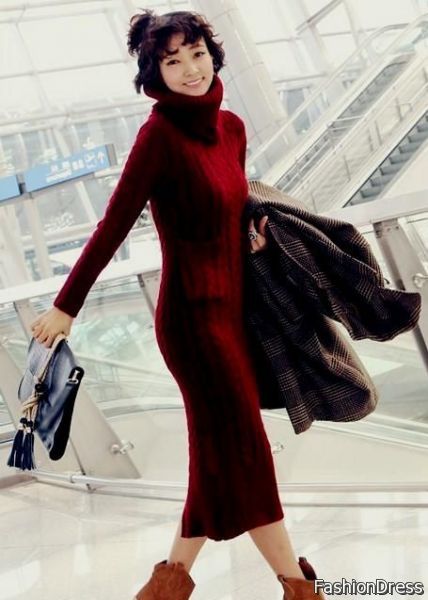 red sweater dresses for women 2017-2018