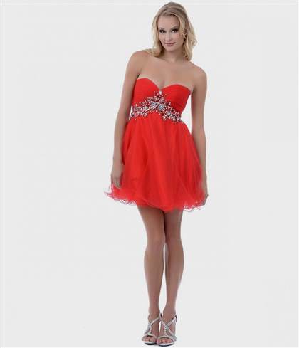 red sweetheart prom dress short 2017-2018