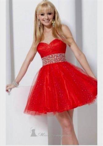 red sweetheart prom dress short 2017-2018