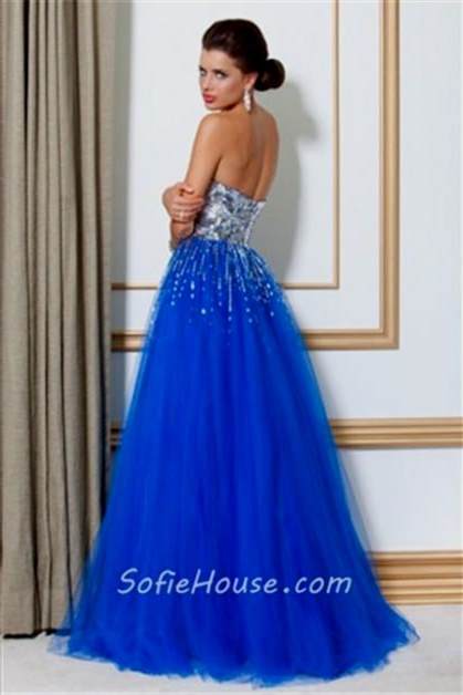 royal blue prom dress strapless 2017-2018