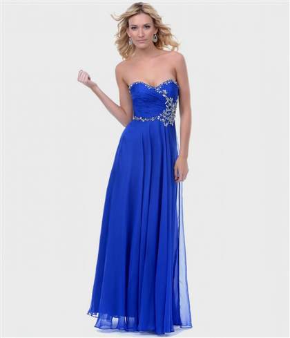 royal blue prom dress strapless 2017-2018