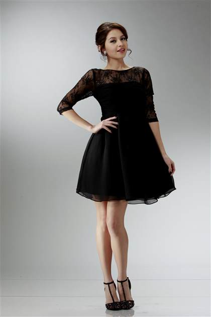 short black formal dresses with sleeves 2018