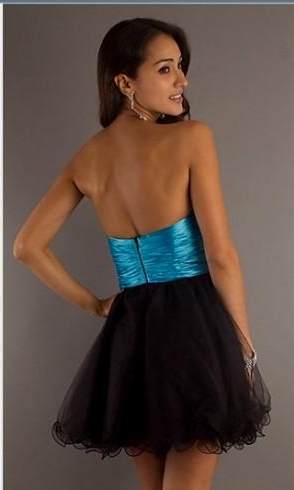 short blue and black prom dresses 2018