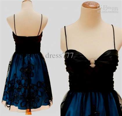 short blue and black prom dresses 2018