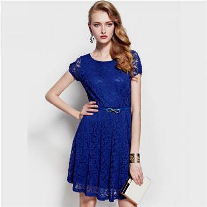 short blue dresses with long sleeves 2017-2018