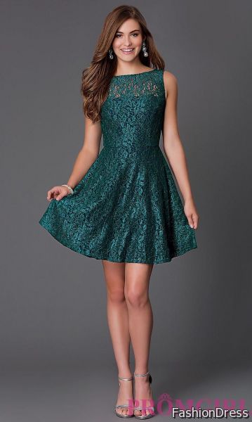 short emerald green lace bridesmaid dresses 2017-2018