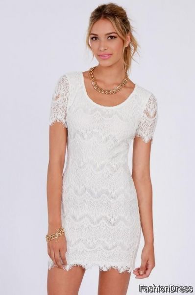 short lace dress with sleeves 2017-2018