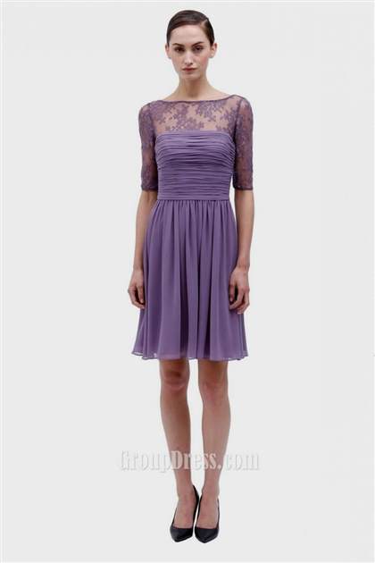 short lavender chiffon dress 2017-2018