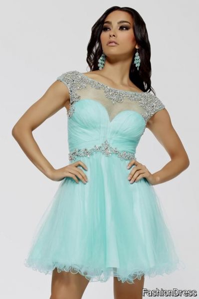 short light blue homecoming dresses with straps 2017-2018