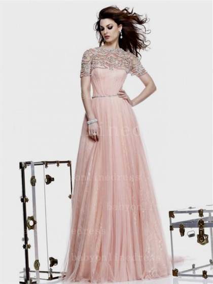 short pink prom dresses with sleeves 2018