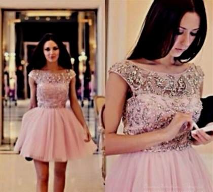 short pink prom dresses with sleeves 2018