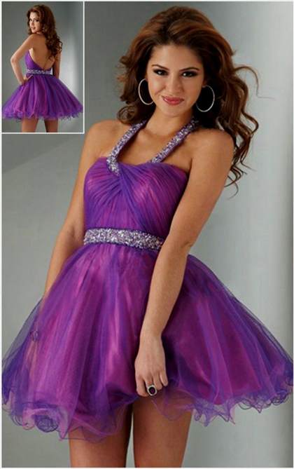 short purple formal dresses with straps 2017-2018