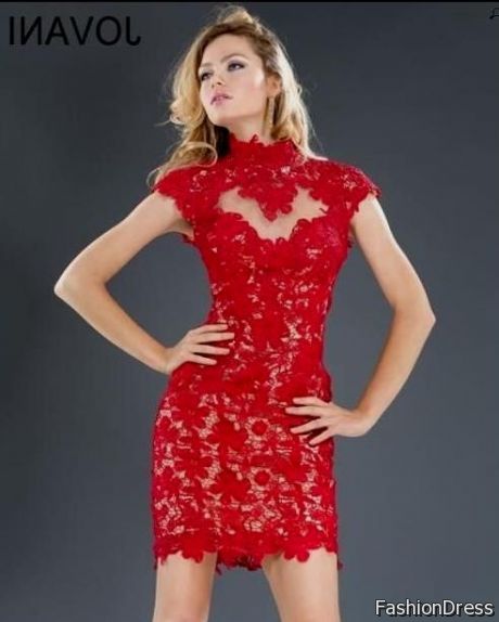 short red lace dress 2017-2018