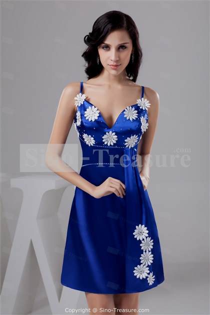 short royal blue bridesmaid dresses with straps 2018