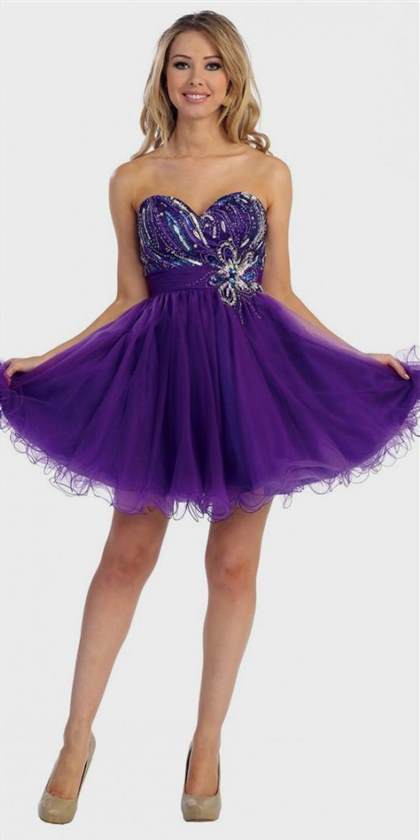 short sparkly purple prom dresses 2018