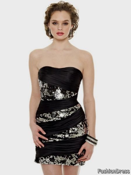 silver and black cocktail dress 2017-2018