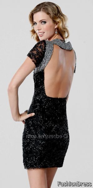 silver and black cocktail dress 2017-2018