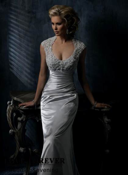 silver wedding dress with sleeves 2017-2018