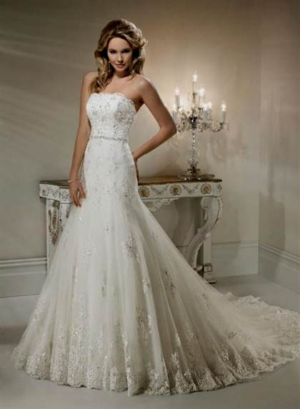 simple strapless lace wedding dresses 2017-2018
